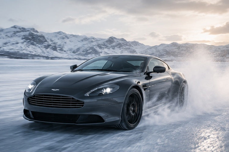 Aston Martin DB9 with naturally aspirated V12 on ice