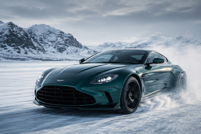 Aston Martin New Vantage on the ice track