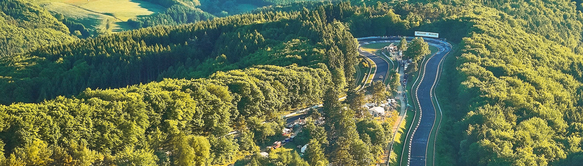 Nürburgring Nordschleife Karussell Luftaufnahme.